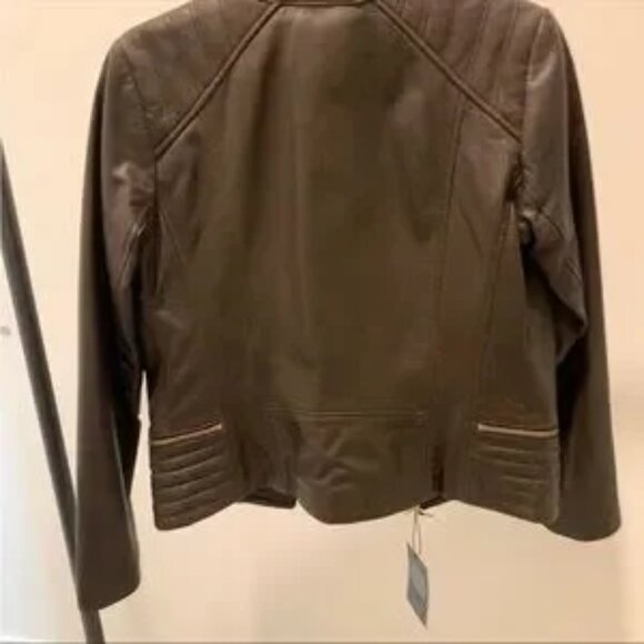 ❣️BROWN Leather Jacket by Cole Haan Sz S NWT - Picture 2 of 5